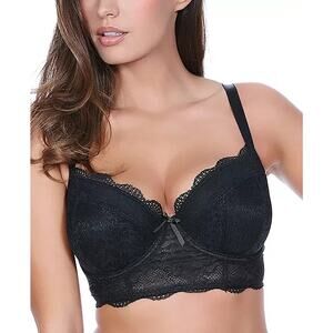 Freya Fancies Underwire Longline Bra, Black, Size 36D 0130